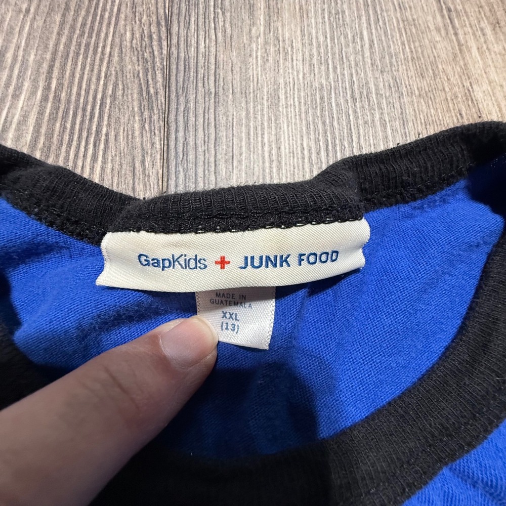 Retro GapKids Junk Food Star Wars Ringer Tee Blue Rebel Alliance Pilot Shirt XXL - Picture 5 of 6
